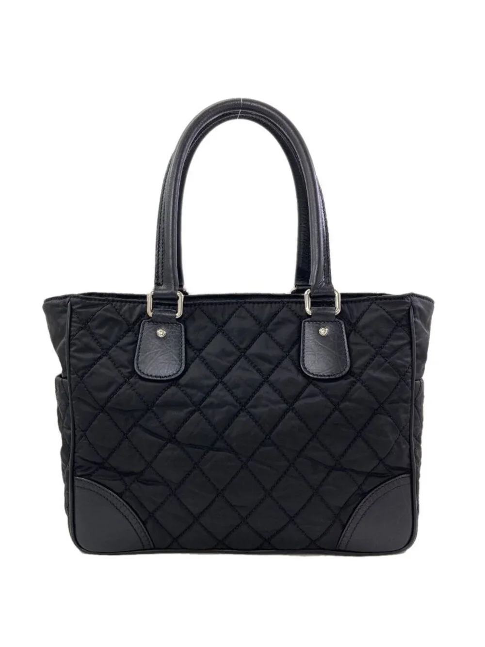 Chanel Paris New York Line Silver Tote Bag Nylon